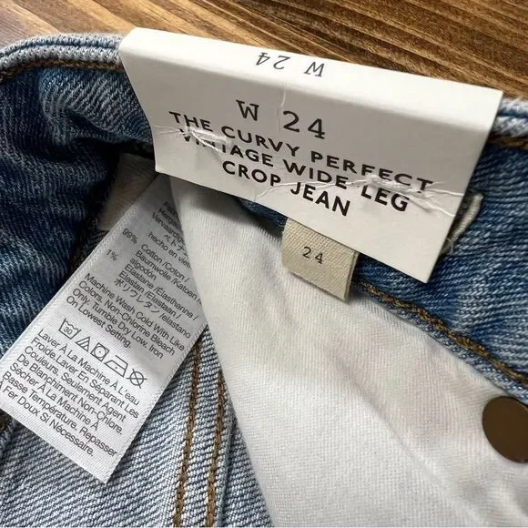 Madewell The Curvy Perfect Vintage Wide Leg Crop Jean Hallstead Wash Size 24 NWT - Picture 9 of 13